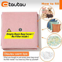 OTAUTAU Housse de pouf d'angle moderne inclinable en velours côtelé de coton pour enfants SF521 sans rembourrage