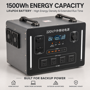 Station d'alimentation portable 1000W 1500Wh avec batterie LiFePO4, station d'alimentation extérieure AC 220V de haute qualité pour la vente en gros - Product Image 5