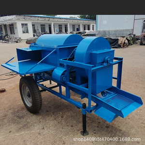 Custom Grain Thresher Diesel Powered <b>Trailer</b> Type For Soybean Red Bean Rice Wheat Threshing Blue Multifunctional <b>Farm</b> Machine - Product Image 2