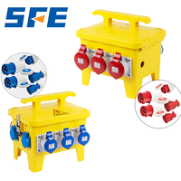 Boîte de distribution portable étanche SFE OEM 12/24 voies CEE, boîte de distribution combinée extérieure en plastique