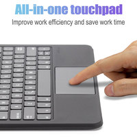 Laudtec Nuevo Teclado Inalámbrico USB-C de Diseño Delgado con Retroiluminación RGB de Tamaño Completo, Teclas de Tijera de 7 Teclas y Funda de Cuero PU, Personalizable en Diferentes Idiomas