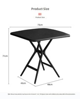 Table de salle à manger ronde pliable en plastique, table de bistrot imperméable pour extérieur, café, patio, restaurant, maison