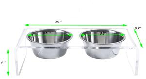 Fournitures <span class=keywords><strong>pour</strong></span> animaux de compagnie Support de bol en acrylique surélevé, facile à nettoyer et transparent <span class=keywords><strong>pour</strong></span> <span class=keywords><strong>chat</strong></span> et petits chiens - Product Image 5