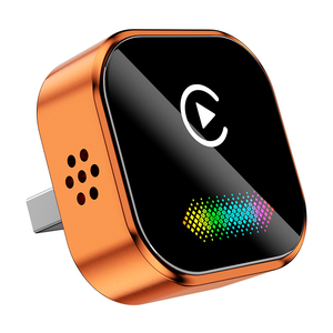 Orange Features Breathing Lights Carplay Box Portable Carplay <b>Adapter</b> Wired to Wireless 2 in 1 <b>Plug</b> and Play Carplay <b>Adapter</b> - Product Image 1