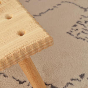 เก้าอี้เด็กไม้เนื้อแข็ง 24x24 สไตล์มินิมอล ทนทาน เก้าอี้เตี้ยสำหรับเด็ก - Product Image 4