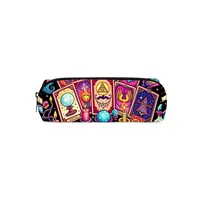 Trousse à crayons en tissu imprimé cartes de tarot pour garçons et filles - Meilleur cadeau, design de dessin animé 2D, fournitures scolaires