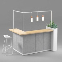 Meubles de bureau commerciaux, comptoir de réception élégant, tables de réception de bureau modernes en bois