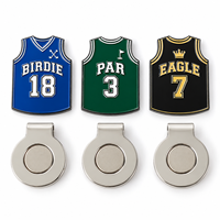 Marqueur de balle de golf en émail souple personnalisé OEM ODM en forme de maillot, clip magnétique pour chapeau de golf, marqueur de score (Birdie, Par, Aigle), accessoires de golf