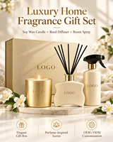 Nouveau Coffret Cadeau Luxe Bougie Parfumée et Diffuseur à Bâtonnets – Rose Personnalisée pour Aromathérapie et Parfum d'Ambiance pour Fêtes et Événements