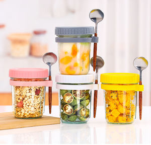 Vaso <span class=keywords><strong>de</strong></span> Vidrio Portátil para Yogur, Desayuno, Leche, Ensaladas, con Tapa y Cuchara, MIXWARES - Product Image 6