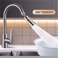 Robinet de cuisine NABING en acier inoxydable 304 avec filtre à 6 couches, extension anti-éclaboussures, poignée unique, double commande, design moderne et épuré