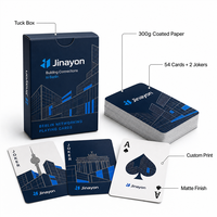 Cartes à jouer promotionnelles personnalisées Jinayon pour salons professionnels, jeu de cartes en papier couché 300g avec vernis sélectif mat, cadeau de réseautage