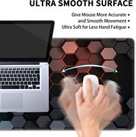 Tapis de souris de jeu en caoutchouc naturel personnalisé, grand format, hexagonal, 3 mm d'épaisseur, pour bureau PC, avec clavier, pour joueurs sur ordinateur