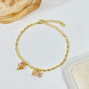 Fashion Jewelry <b>Bracelets</b> 18K Gold Plated CZ Zircon Trendy Cross Pearl <b>Bracelet</b> for Women - Product Image 6