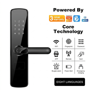 Serratura Intelligente <span class=keywords><strong>per</strong></span> <span class=keywords><strong>Porta</strong></span> d'Ingresso con Maniglia, Impermeabile, WiFi, Controllo Remoto tramite App Tuya, Password Digitale, Impronta Digitale, TTlock - Product Image 2
