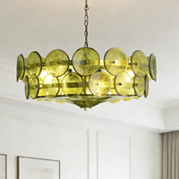 Lustre en verre vert au design rétro français pour salle à manger, salon, chambre à coucher, éclairage domestique, style nordique, lumières créatives