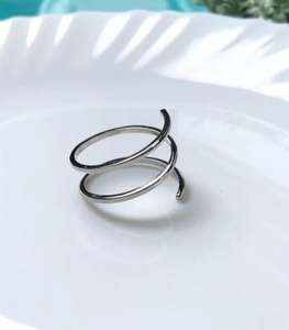 Anillo espiral de dos tonos 925 joyería de moda llena de plata y oro - Product Image 3