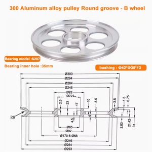 D300 Aluminum <b>Storage</b> Wire Pulley OEM with 10MM Bore 100mm Pitch Diameter ISO 9001 Certified for Wire <b>Drawing</b> Extruding Machine - Product Image 3