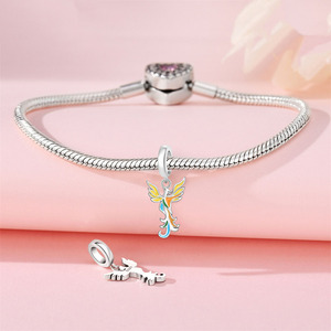 Charm Pendente <span class=keywords><strong>Fenice</strong></span> in <span class=keywords><strong>Argento</strong></span> Sterling 925 con Smalto Colorato, Perla Firebird per Bracciale a Catena Serpente Fai da Te, Gioielli da Donna - Product Image 4
