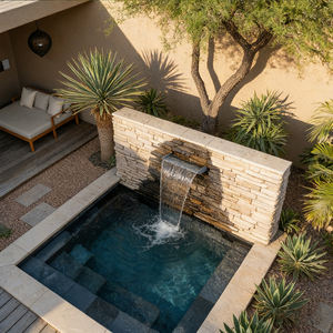 สระว่ายน้ำไฟเบอร์กลาสสุดหรู ผลิตจากโรงงาน พร้อมไฟ LED ปรับความสว่างได้ และหัวฉีดน้ำ สำหรับสระว่ายน้ำกลางแจ้งในสวนโรงแรมหรือบ้าน - Product Image 4