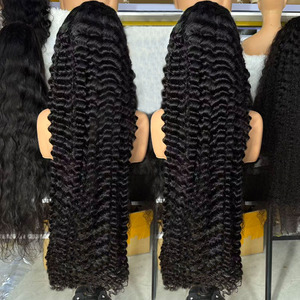 Produits prêts à être expédiés : Perruques ondulées en dentelle cambodgiennes, extensions de cheveux bouclés noirs naturels, fournisseurs de cheveux cambodgiens - Product Image 1