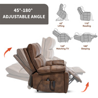 Loveliving Electric Lifting Riser Recliner Sofa Télécommande Massage Chauffage 180 ° Chaise inclinable pour Home Cinéma