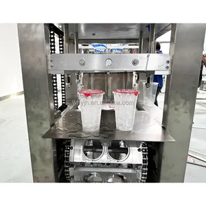 LG-GFK-2 Automatic 2 Lanes Ice Cube PET Plastic Cup Filling And Sealing Capping Packing Machine Manufacturer