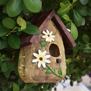 Arrosoir en résine en forme de sac, nichoir pour oiseaux, ornement artisanal d'extérieur - Décoration de sculpture pour maison, jardin, balcon - Product Image 6