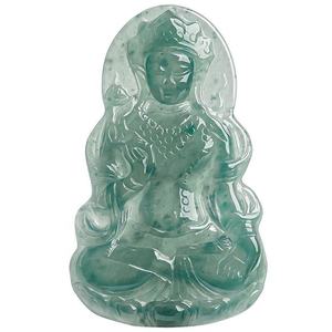 Pendentif en jade naturel bleu eau, déesse de la miséricorde Tara, jade pour hommes et femmes, vente en gros GY19 - Product Image 1