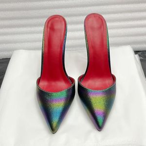 Chaussures pour femmes personnalisées toutes couleurs, marque privée, escarpins néon arc-en-ciel colorés, sandales sexy à talon aiguille - Product Image 4