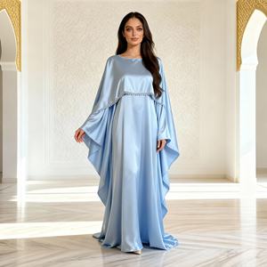 High Quality Luxury Pearl Polyester Elegant Custom Abaya <b>Dress</b> for Muslim Women Wholesale Supplier - Product Image 3