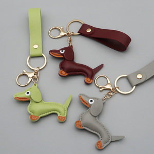 Hot Sale <b>Custom</b> Dog Designer Pu Leather <b>Key</b> Chain Bag Charm Pendant High Quality Car Keyring Luxury KeyChain - Product Image 3