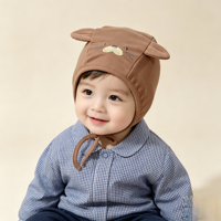 Bonnet bébé unisexe en pur coton avec motif animal, respirant et chaud pour le printemps et l'automne