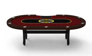 Deluxe High-quality Texas Poker Table Customized Wooden Table Legs With Cup Holders For Casinos