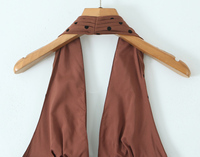 Robe d'été décontractée à bretelles fines, couleur marron, imprimé à pois, vente chaude, mode décontractée pour femmes