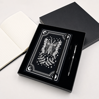 Coffret Cadeau Carnet avec Journal A5 ligné, Stylo et Motif Céleste Argenté pour Cadeaux d'Entreprise