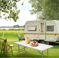 Table pliante rectangulaire en plastique portable de haute qualité de 6 pieds au design moderne pour pique-nique en plein air