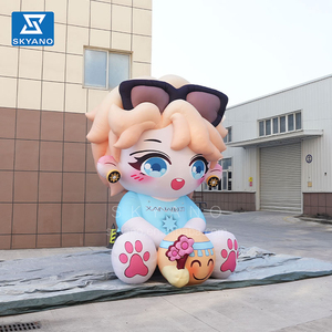 ตุ๊กตาเป่าลมรูปสาวอนิเมะ ตัวละครการ์ตูนยักษ์แบบกำหนดเอง ตุ๊กตาเป่าลมรูปสาวหมี คอสเพลย์มาสคอตสาวหมีพร้อมแว่นกันแดด - Product Image 2