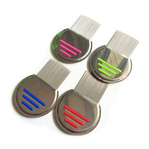 1pc新しいターミネーターライスコーム新しいキャットドッグメタルニットヘッドヘアリスコームファイン歯フリーフリーハンドルペット用品グルーミングツール - Product Image 4