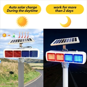 Yüksek Güçlü LED Çift Sinyal Taraflı 8 Işıklı <span class=keywords><strong>Solar</strong></span> Strobe Işık Güneş Paneli Uyarı Sinyal Lambası - Product Image 4