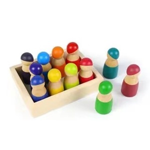 Búp Bê Xếp Hình Cầu Vồng Bằng Gỗ Montessori Cho Trẻ Em - Product Image 4