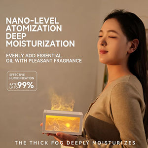 Nuevo humidificador portátil de escritorio New Trend 5V Snow Mountain Sunshine Spray con cambio de color, difusor de aroma con efecto de llama y luz nocturna. - Product Image 2