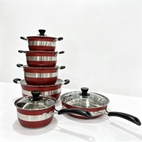 Ensemble de casseroles en acier inoxydable de style allemand de haute qualité, 12 pièces, ensemble de casseroles à induction à double fond, marmite et poêles