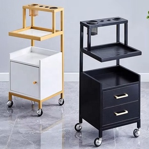 Modern Salon <b>Storage</b> Trolley Multi-Layer Rack with Drawers Wood Frame Easy Mobility 4-Wheel <b>Cart</b> for Barber Shop - Product Image 5