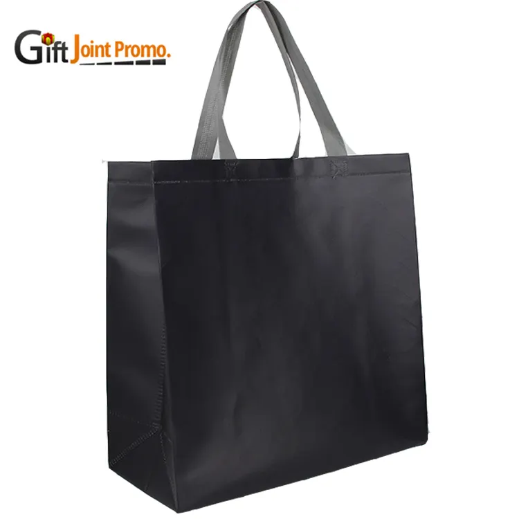 Wholesale Extra Large Blank Black Stitching Custom LOGO Printed Non-Woven Shopper Bag Non Woven shopping Tote