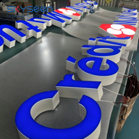 Letrero de Letras Curvas de Acrílico 3D Personalizado SKYSEEN, Letrero Luminoso LED con Iluminación Frontal, Resistente al Agua IP65, para Logotipo de Tienda o Banco