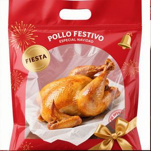 Sac doypack en plastique avec fermeture éclair et fenêtre pour poulet rôti laminé <span class=keywords><strong>grill</strong></span>é chaud de rôtisserie antibuée pour <span class=keywords><strong>micro</strong></span>-ondes personnalisé - Product Image 3