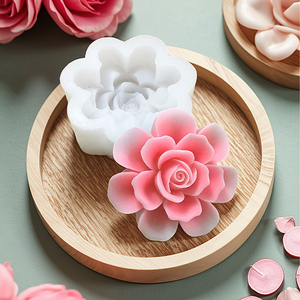 Moule en silicone 2D grande taille en forme de <span class=keywords><strong>rose</strong></span> pour bougies d'aromathérapie, savons, plâtre, résine, artisanat et décoration de bureau - Product Image 5