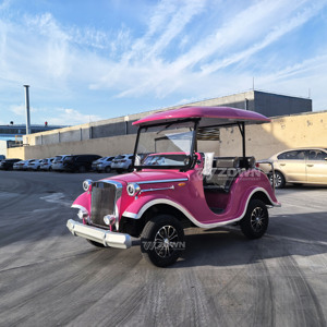 Voiture de tourisme classique rose électrique 1+1, design rétro, spéciale pour le tourisme panoramique et les événements de mariage - Product Image 1
