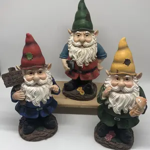 Wholesale handpainted popular resin gnome figures for garden decoration ornament